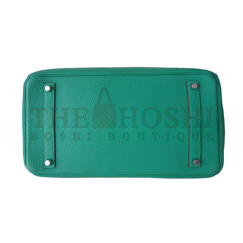 H**me5 BIRKIN 30 TOGO LEATHER PEACOCK BLUE SILVER BUCKLE BAG 2412271264 (30*20*13cm) Master Quality